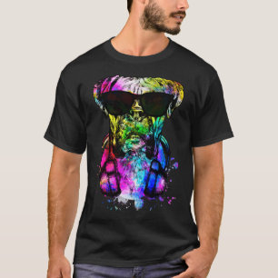 Retro Pop Boxer Dog Portrait with Headphones T-Shirt