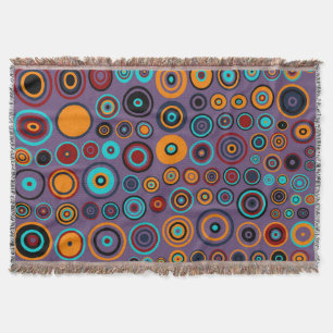 Retro Pop Circles Pattern Throw Blanket