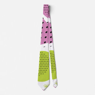 Retro Pop Collage Abstract Tropical Watermelon Tie