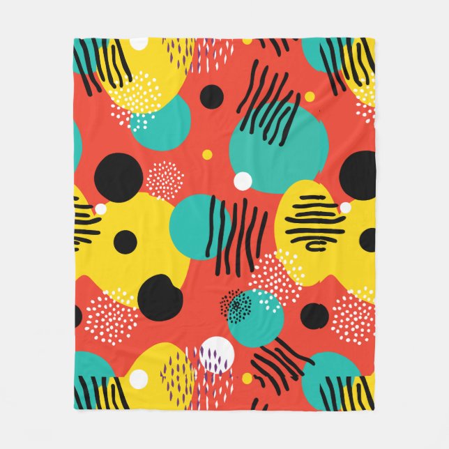 Retro Pop Colourful Abstract Art Fleece Blanket (Front)