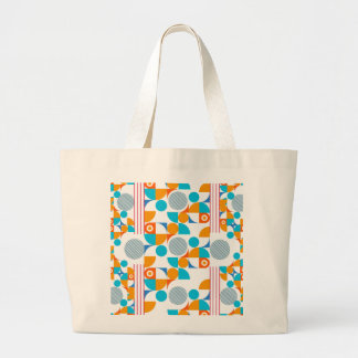 Retro Pop Geometry Large Tote Bag