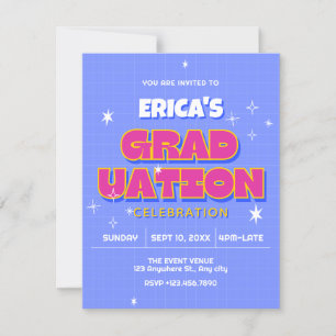 Retro pop graduation invitation