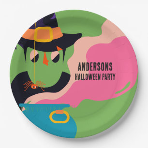 Retro Pop Halloween Vintage Costume Party Paper Plate