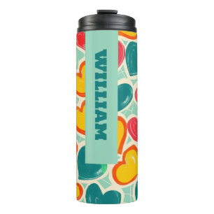 Retro Pop Heart Love Thermal Tumbler