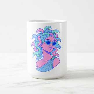 Retro‑Pop Medusa Illustration – Pastel Sunglasses  Coffee Mug