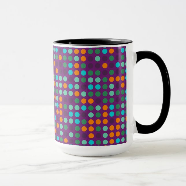 Retro Pop Polka Dot Mosaic Pattern #6 Mug (Right)