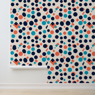 Retro Pop Polka: Geometric Circles and Squares Wallpaper