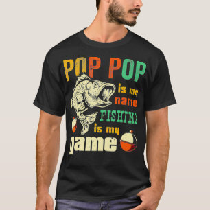 Retro Pop Pop Bass Fishing Gift Cool Fish Grandpa  T-Shirt