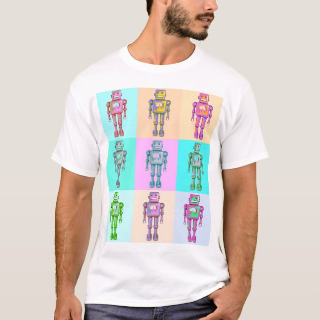 Retro Pop Robot v4 T-Shirt (Front)