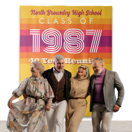 Retro Pop School Reunion Photobooth backdrop Tapestry