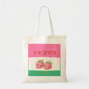 Retro Pop Strawberry Charm - Harajuku Kawaii Style Tote Bag