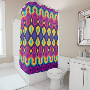 Retro Pop Teardrops Bold Shower Curtain