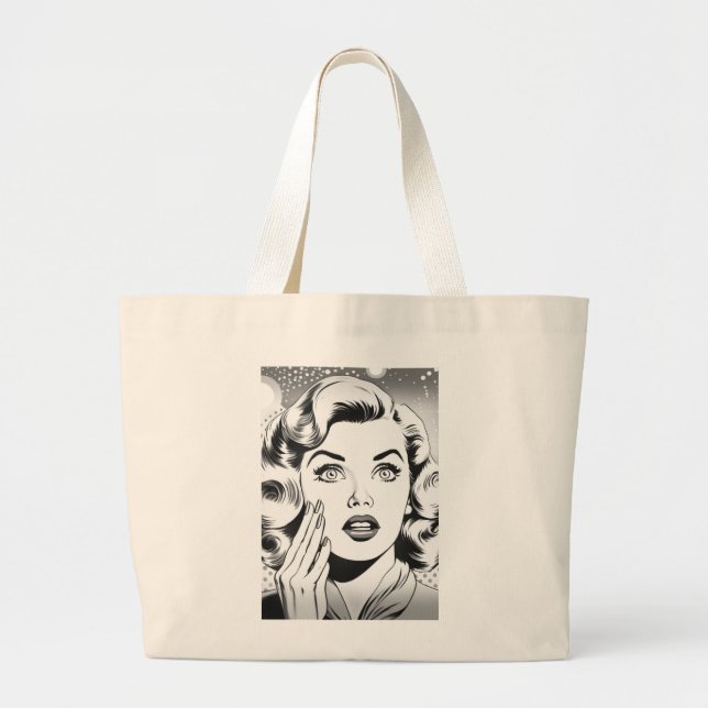 retro popart themed/design large tote bag (Front)