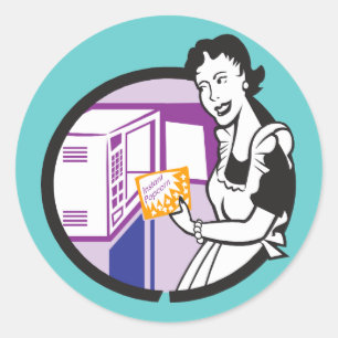 Retro Popcorn Art Tees Gifts Classic Round Sticker