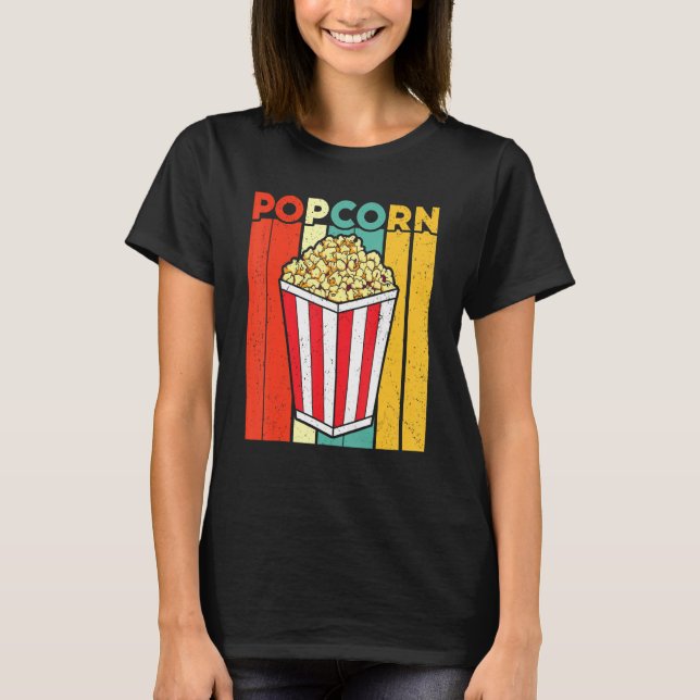 Retro Popcorn  Corn Popcorn  Snack T-Shirt (Front)