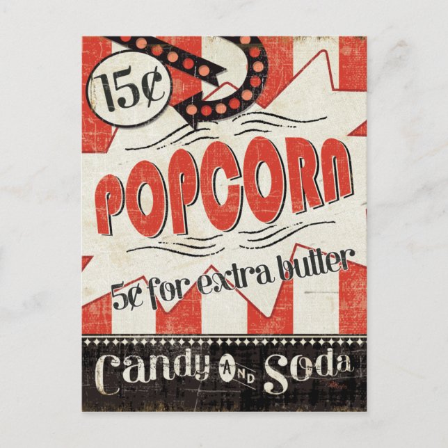 Retro Popcorn Postcard (Front)