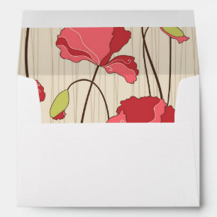 Retro Poppies Pattern Envelopes