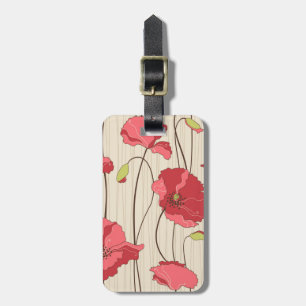 Retro Poppies Pattern Luggage Tag