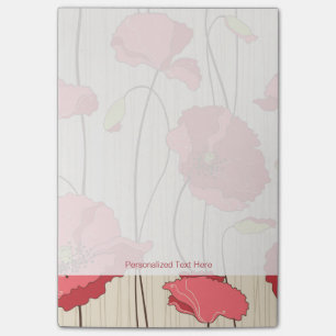 Retro Poppies Pattern Post-it Notes