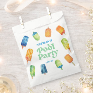 Retro Popsicle Birthday Pool Party Welcome Sign Favour Bag