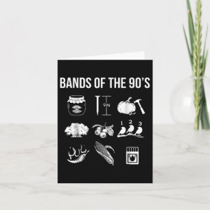 Retro Popular Music Bands Of The 90s Rock Funny Vi Card