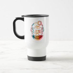 Retro Portland Bike Trail Travel Mug