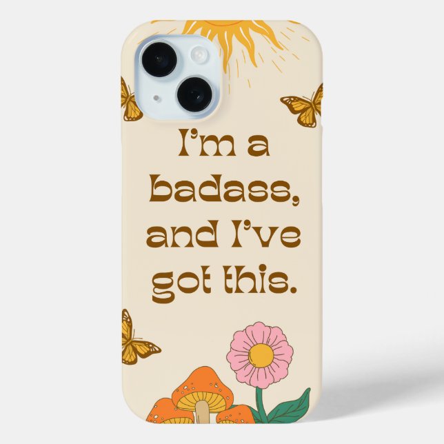 Retro Positive Girly Self Motivational Case-Mate iPhone Case (Back)