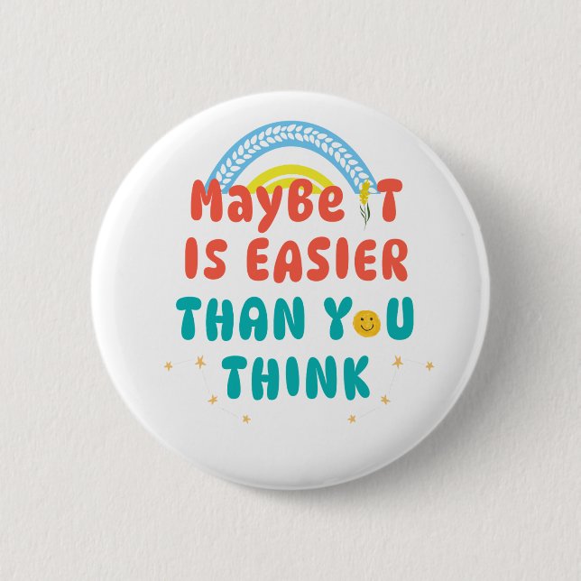 Retro Positive Quote Button (Front)