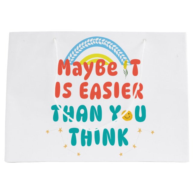 Retro Positive Quote  Large Gift Bag (Front)