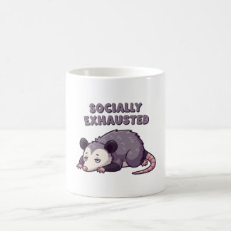 Retro Possum Alone Time White Mug