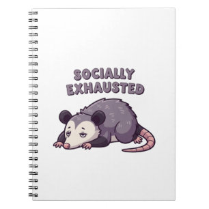 Retro Possum Social Battery Lined Notebook