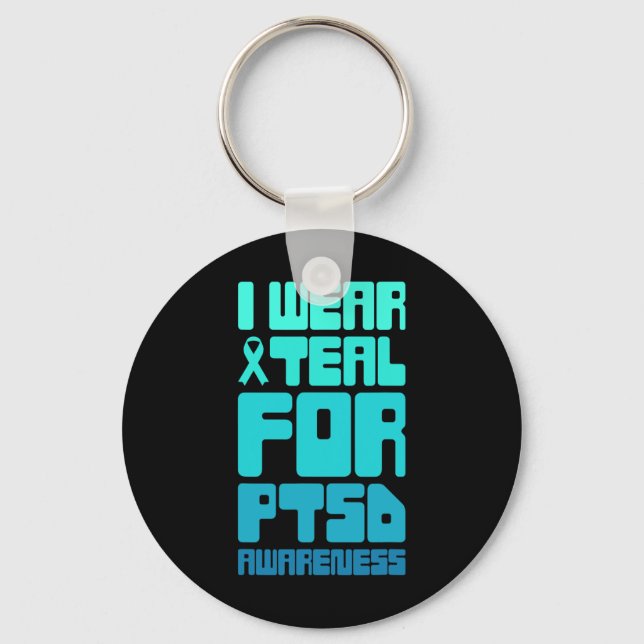 Retro Post Traumatic Stress Ptsd Awareness 1  Key Ring (Front)