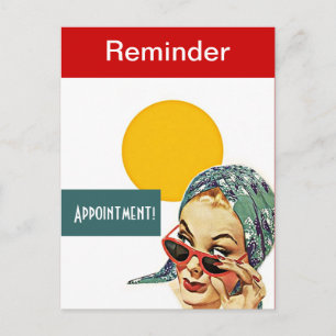 Retro Postcard Busy Lady Appointment Reminder PC