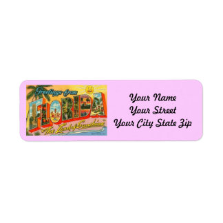 Retro Postcard Florida Return Label Return Address Label