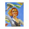 Retro Postcard Sailor's Gal Pin-Up Girl Sailing