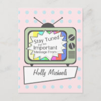 Retro Postcard: Stay Tuned....Green TV Set