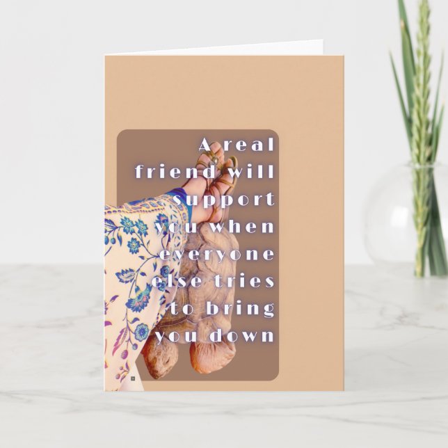 Retro poster REAL FRIENDSHIP Lady and her Tortoise Card (Front)