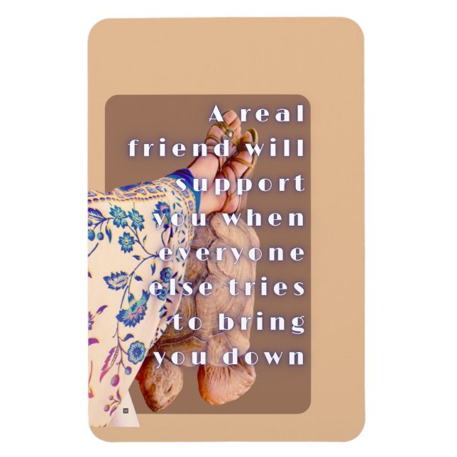 Retro poster REAL FRIENDSHIP Lady and her Tortoise Magnet (Vertical)