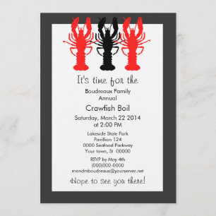 Retro Poster Style Crawish / Lobster Boil Invitation