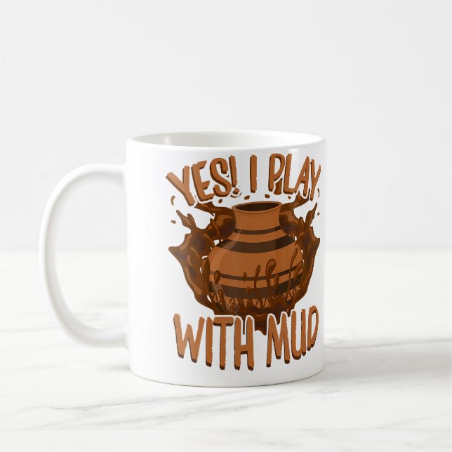Retro Pottery Clay Pottery Vintage Pottery Coffee Mug (Left)