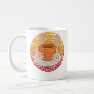 Retro Pottery Pro Wheel Hobby Lover Pottery Coffee Mug