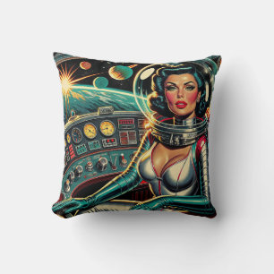 Retro Powered by lipstick! Cushion