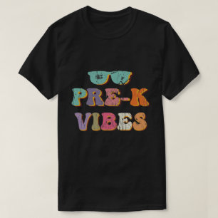 Retro Pre K Vibes Back To School Teacher First Day T-Shirt