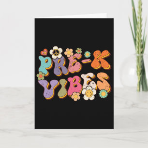 Retro Pre K Vibes Byck To School Teacher First Day Card
