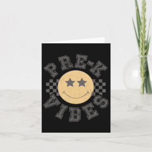 Retro Pre-k Vibes Teacher Student 1st Day Back To Card