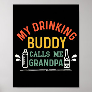 Retro Pregnancy Announcement Grandpa My Drinking B Poster