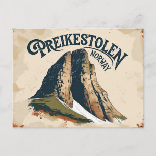 Retro Preikestolen View Postcard