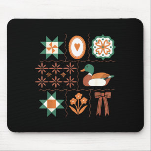 Retro Preppy 90s Grandma Core Illustration Mouse Pad