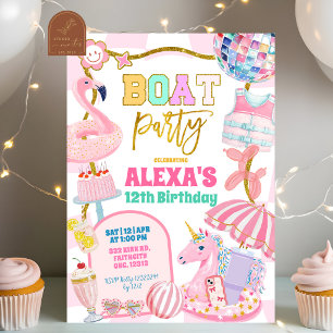Retro preppy Boat Party Invitation