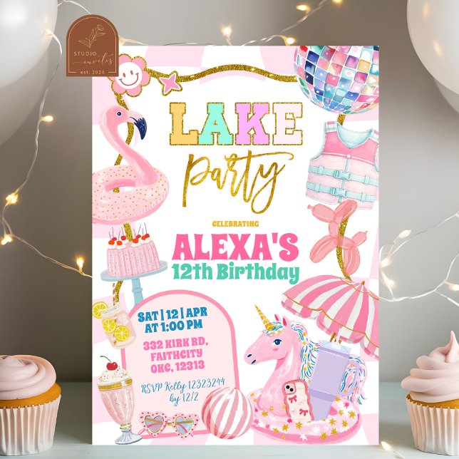 Retro preppy Lake Party Invitation (Creator Uploaded)